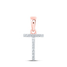Rose Gold Diamond Initial & Letter Pendant | Personalized T Initial Necklace | Splendid Jewellery - Splendid Jewellery