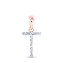 Load image into Gallery viewer, Rose Gold Diamond Initial &amp; Letter Pendant | Personalized T Initial Necklace | Splendid Jewellery - Splendid Jewellery