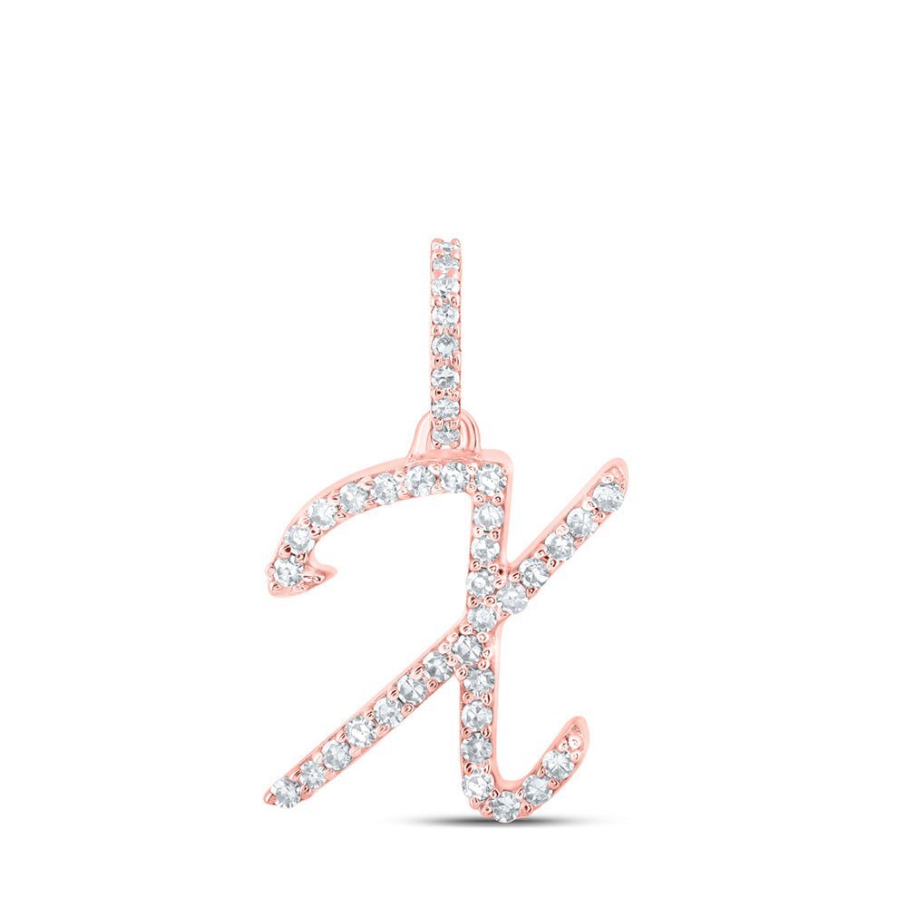 Rose Gold Diamond Initial Necklace - Personalized Charm Pendant with Sparkling Diamonds - Splendid Jewellery