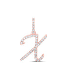 Rose Gold Diamond Initial Necklace - Personalized Charm Pendant with Sparkling Diamonds - Splendid Jewellery