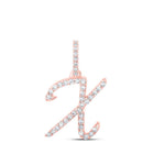 Rose Gold Diamond Initial Necklace - Personalized Charm Pendant with Sparkling Diamonds - Splendid Jewellery