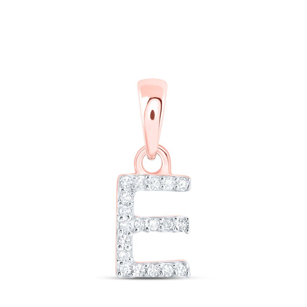 Rose Gold Diamond Initial Necklace: Personalized E Letter Pendant - Splendid Jewellery