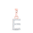 Rose Gold Diamond Initial Necklace: Personalized E Letter Pendant - Splendid Jewellery