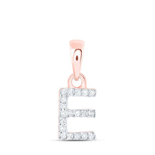 Load image into Gallery viewer, Rose Gold Diamond Initial Necklace: Personalized E Letter Pendant - Splendid Jewellery