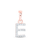 Rose Gold Diamond Initial Necklace: Personalized E Letter Pendant - Splendid Jewellery