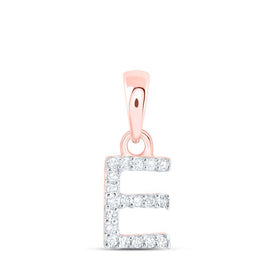 Rose Gold Diamond Initial Necklace: Personalized E Letter Pendant - Splendid Jewellery