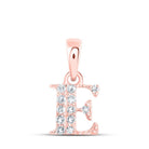 Rose Gold Diamond Initial Necklace - Personalized E Letter Pendant - Splendid Jewellery