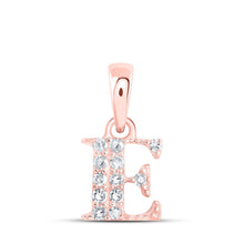 Load image into Gallery viewer, Rose Gold Diamond Initial Necklace - Personalized E Letter Pendant - Splendid Jewellery