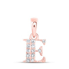 Rose Gold Diamond Initial Necklace - Personalized E Letter Pendant - Splendid Jewellery
