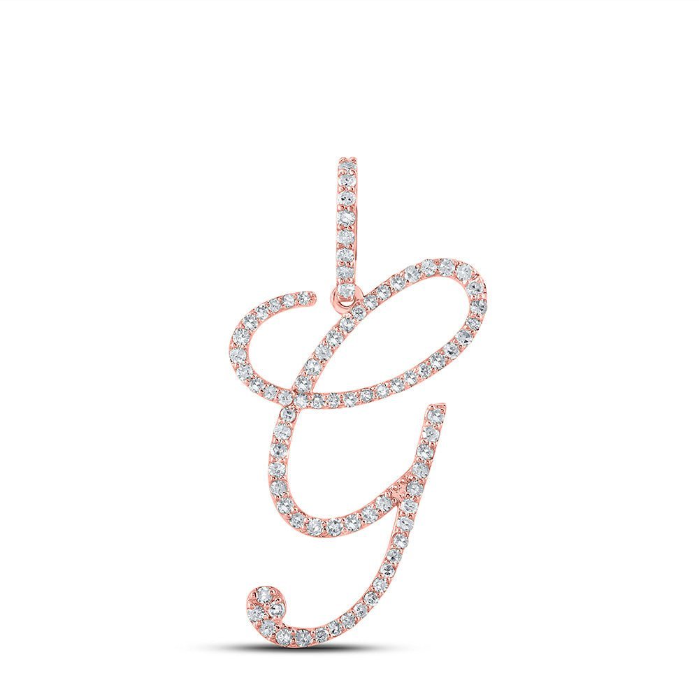 Rose Gold Diamond Initial Pendant - Captivating G Initial Design with Dazzling Diamonds - Splendid Jewellery