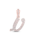 Rose Gold Diamond Initial Pendant - Personalized Cursive Letter Necklace - Splendid Jewellery