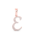 Rose Gold Diamond Initial Pendant - Personalized E Letter Necklace - Splendid Jewellery