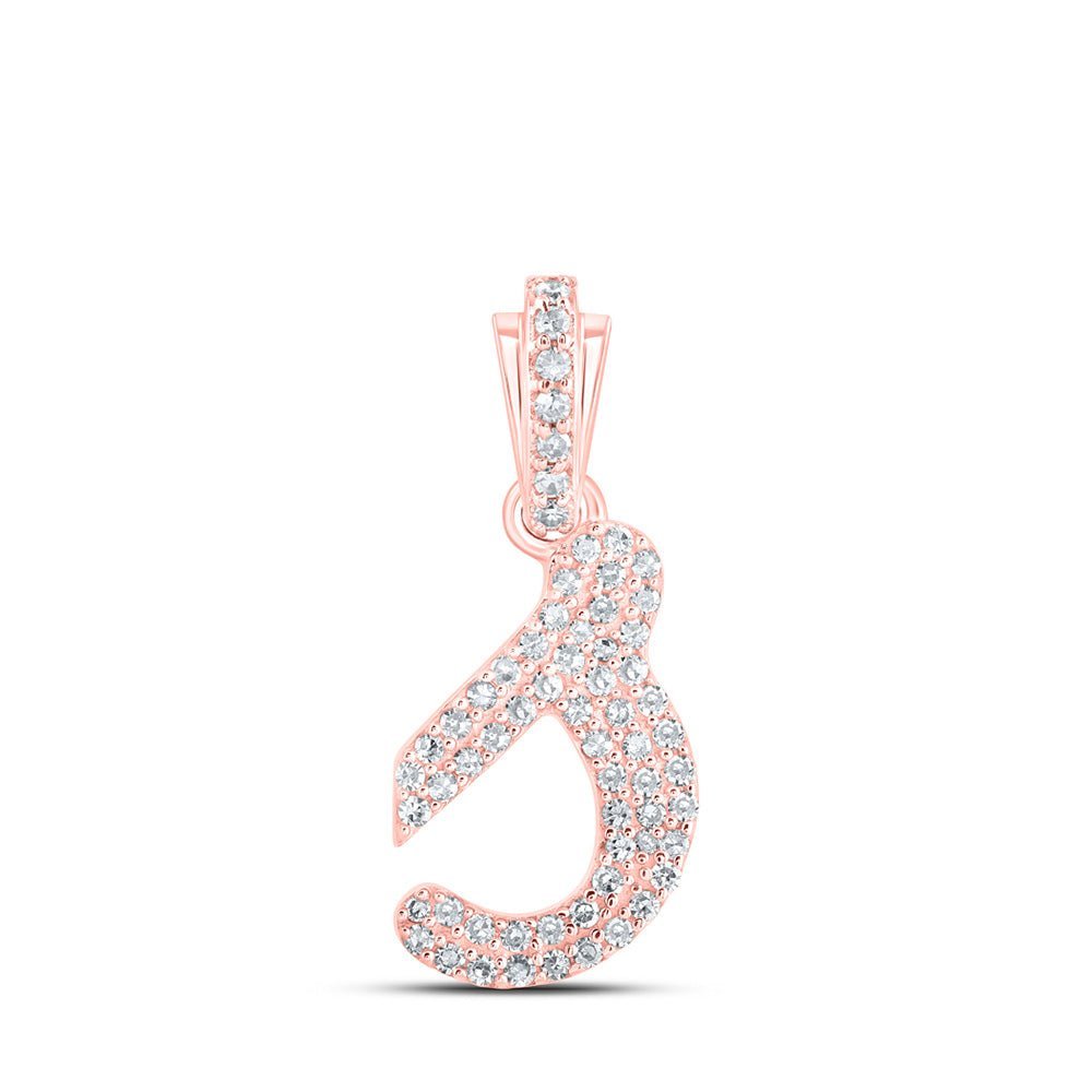 Rose Gold Diamond Initial Pendant: Personalized Elegance in Cursive - Splendid Jewellery