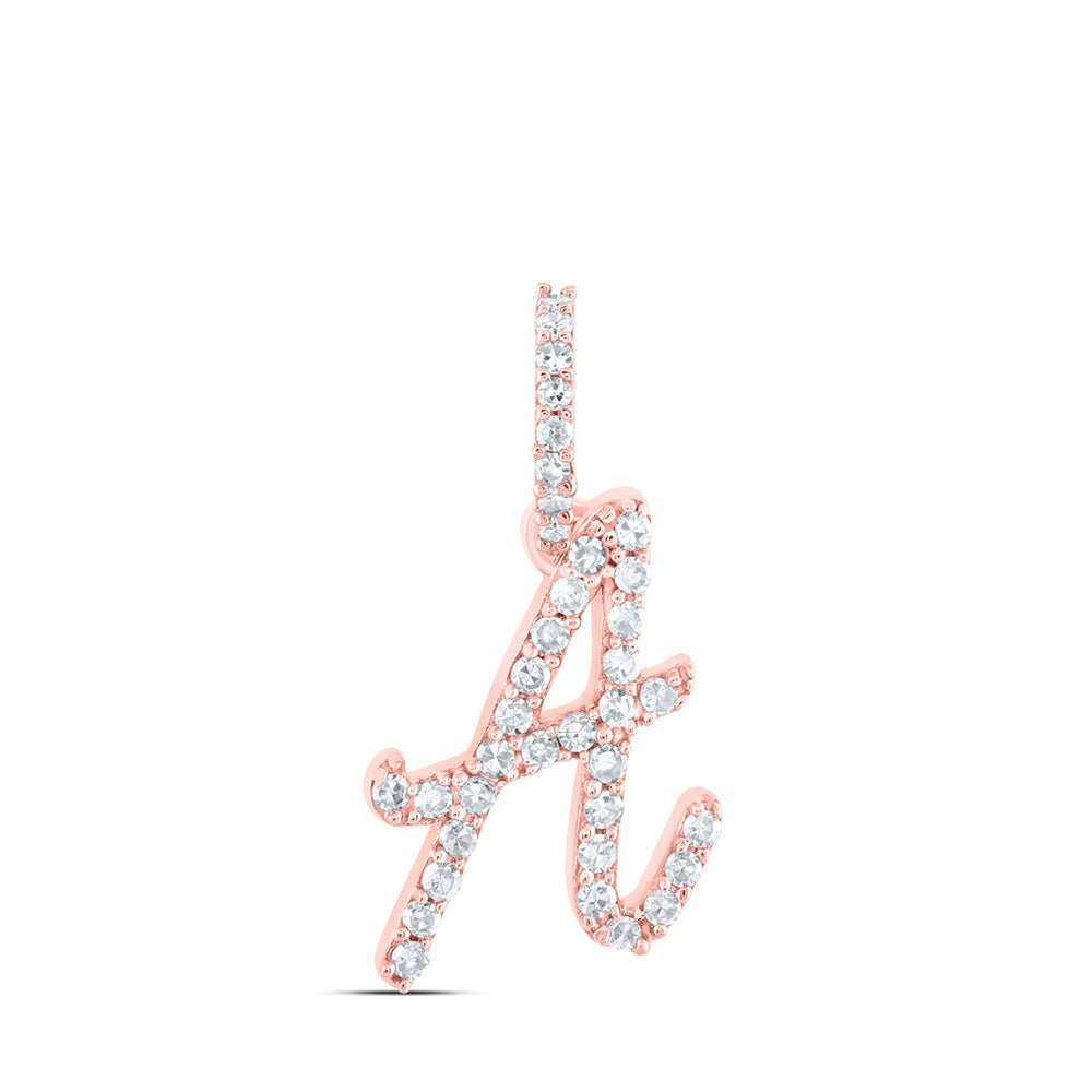 Rose Gold Diamond Initial Pendant - Sparkling A Letter Necklace - Splendid Jewellery
