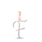 Rose Gold Diamond Initial Pendant - Sparkling F Letter Necklace for Women - Splendid Jewellery