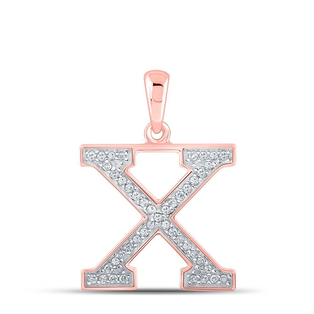 Rose Gold Diamond Initial X Pendant: Personalized Elegance and Dazzling Brilliance - Splendid Jewellery