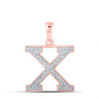 Rose Gold Diamond Initial X Pendant: Personalized Elegance and Dazzling Brilliance - Splendid Jewellery