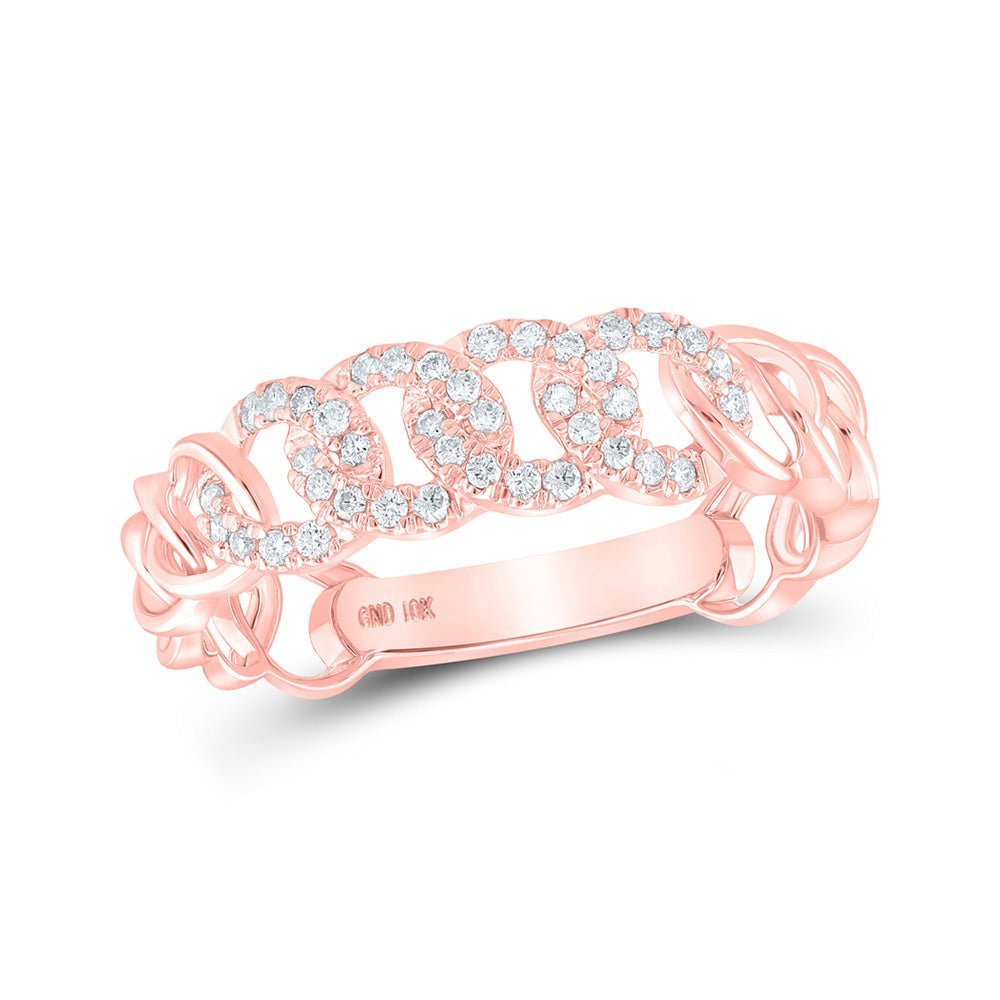 Rose Gold Diamond Link Stackable Band Ring - A Dazzling Delight - Splendid Jewellery