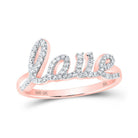 Rose Gold Diamond LOVE Band Ring - A Symbol of Elegance and Affection - Splendid Jewellery