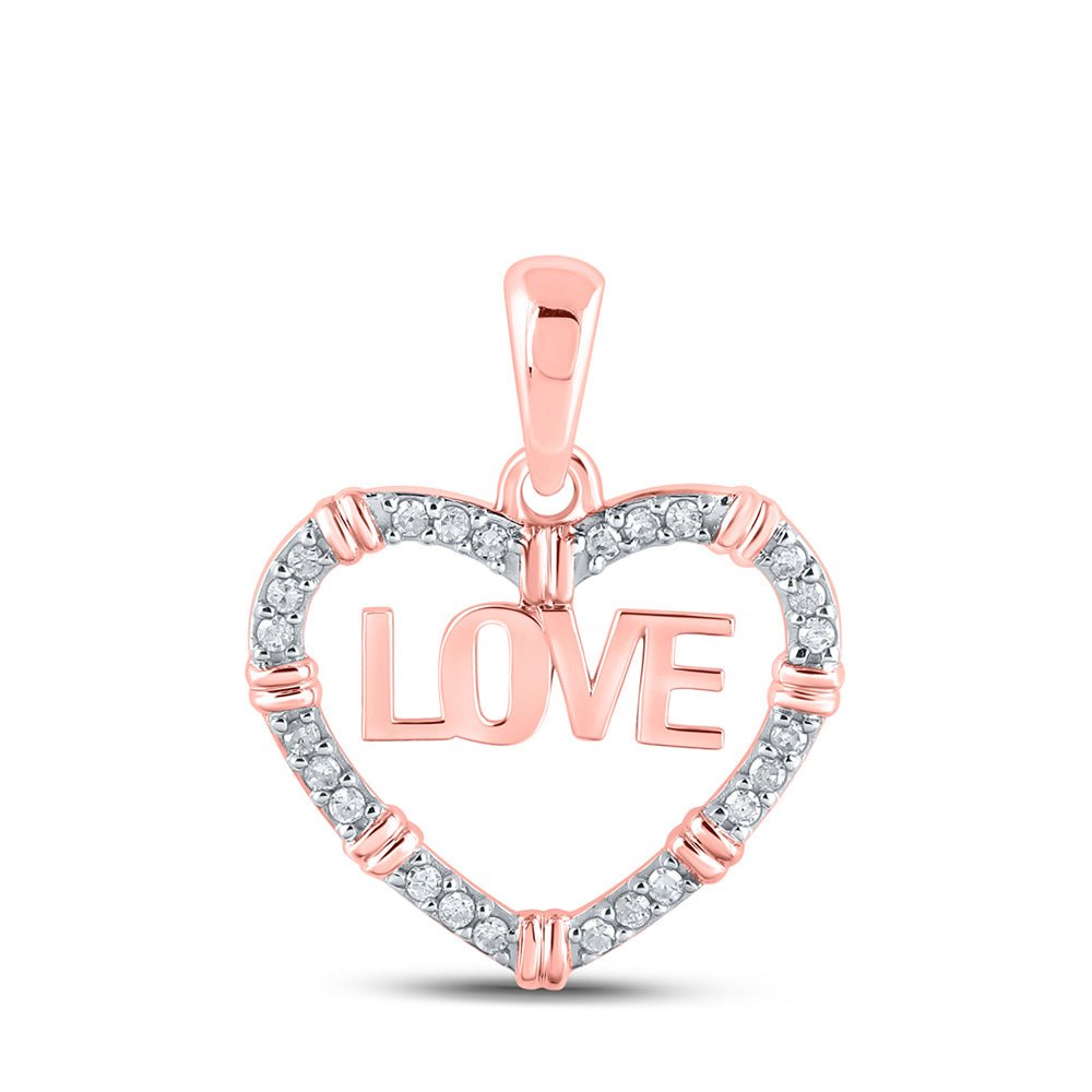 Rose Gold Diamond Love Heart Pendant - A Symbol of Eternal Romance - Splendid Jewellery