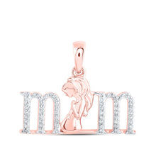Load image into Gallery viewer, Rose Gold Diamond Maternity Pendant | 10kt Rose Gold Womens Round Diamond Expecting Mom Pendant 1/8 Cttw | Splendid Jewellery - Splendid Jewellery