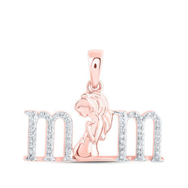 Rose Gold Diamond Maternity Pendant | 10kt Rose Gold Womens Round Diamond Expecting Mom Pendant 1/8 Cttw | Splendid Jewellery - Splendid Jewellery