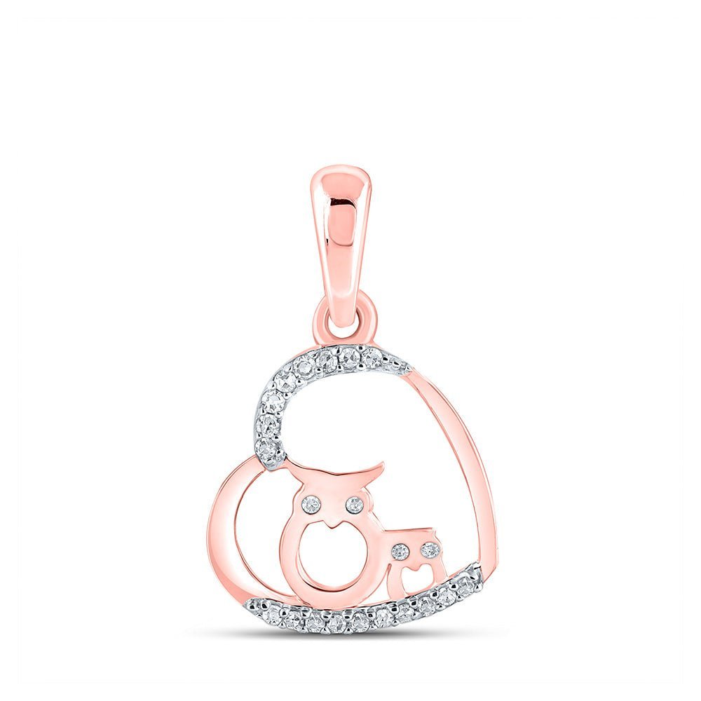 Rose Gold Diamond Owl Heart Pendant: A Symbol of Love and Wisdom - Splendid Jewellery
