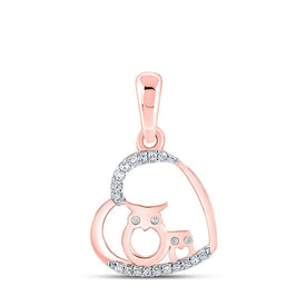Rose Gold Diamond Owl Heart Pendant: A Symbol of Love and Wisdom - Splendid Jewellery