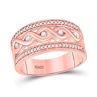 Rose Gold Diamond Scroll Band Ring: A Radiant Twist of Elegance - Splendid Jewellery