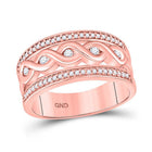 Rose Gold Diamond Scroll Band Ring: A Radiant Twist of Elegance - Splendid Jewellery