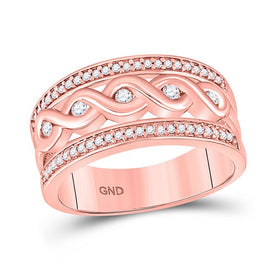 Rose Gold Diamond Scroll Band Ring: A Radiant Twist of Elegance - Splendid Jewellery