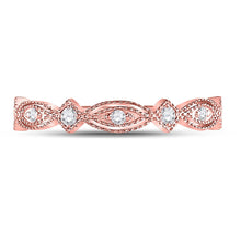 Load image into Gallery viewer, Rose Gold Diamond Sparkle Stackable Band - Alternate view 4 from Splendid Jewellery