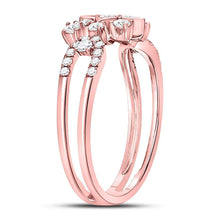 Load image into Gallery viewer, Rose Gold Diamond Square Cluster Ring - A Captivating Masterpiece - Second Side View