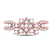 Load image into Gallery viewer, Rose Gold Diamond Square Cluster Ring - A Captivating Masterpiece - Front View