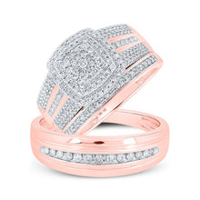 Load image into Gallery viewer, Rose Gold Diamond Square Matching Wedding Set - A Timeless Symbol of Love and Elegance - Splendid Jewellery