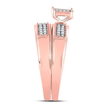 Load image into Gallery viewer, Rose Gold Diamond Square Wedding Set - Splendid Jewellery