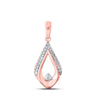 Rose Gold Diamond Swirl Pendant | 10kt Rose Gold Womens Round Diamond Fashion Pendant 1/8 Cttw - Splendid Jewellery