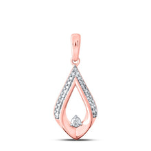 Load image into Gallery viewer, Rose Gold Diamond Swirl Pendant | 10kt Rose Gold Womens Round Diamond Fashion Pendant 1/8 Cttw - Splendid Jewellery
