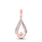 Rose Gold Diamond Swirl Pendant | 10kt Rose Gold Womens Round Diamond Fashion Pendant 1/8 Cttw - Splendid Jewellery