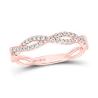 Rose Gold Diamond Swirl Stackable Band Ring - Splendid Jewellery