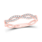 Rose Gold Diamond Swirl Stackable Band Ring - Splendid Jewellery