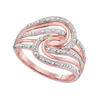 Rose Gold Diamond Swirl Strand Fashion Ring - Splendid Jewellery