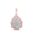 Rose Gold Diamond Teardrop Cluster Pendant - A Dazzling Elegance - Splendid Jewellery