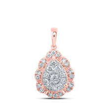 Load image into Gallery viewer, Rose Gold Diamond Teardrop Cluster Pendant - A Dazzling Elegance - Splendid Jewellery