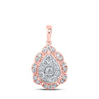 Rose Gold Diamond Teardrop Cluster Pendant - A Dazzling Elegance - Splendid Jewellery