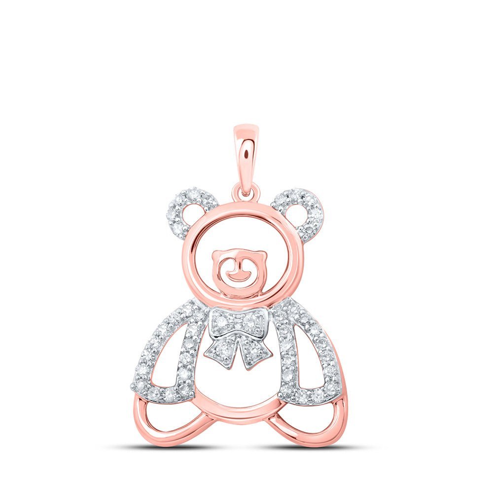 Rose Gold Diamond Teddy Bear Pendant: A Delicate Symbol of Love and Elegance - Splendid Jewellery