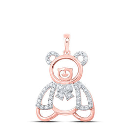 Rose Gold Diamond Teddy Bear Pendant: A Delicate Symbol of Love and Elegance - Splendid Jewellery