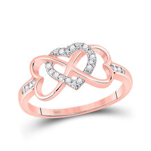 Load image into Gallery viewer, Rose Gold Diamond Triple Heart Infinity Ring - Splendid Jewellery
