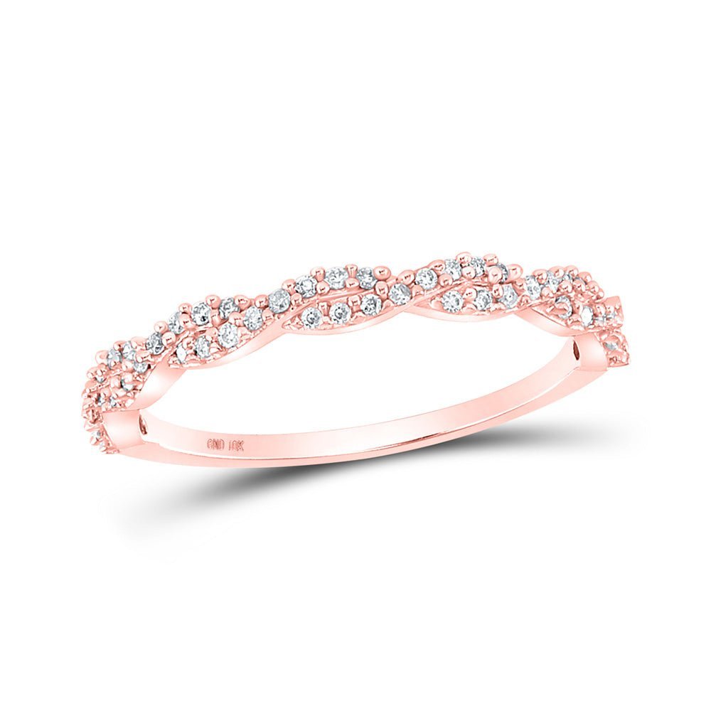 Rose Gold Diamond Twist Stackable Band Ring - A Mesmerizing Beauty - Splendid Jewellery