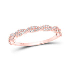 Rose Gold Diamond Twist Stackable Band Ring - A Mesmerizing Beauty - Splendid Jewellery